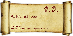 Világi Dea névjegykártya